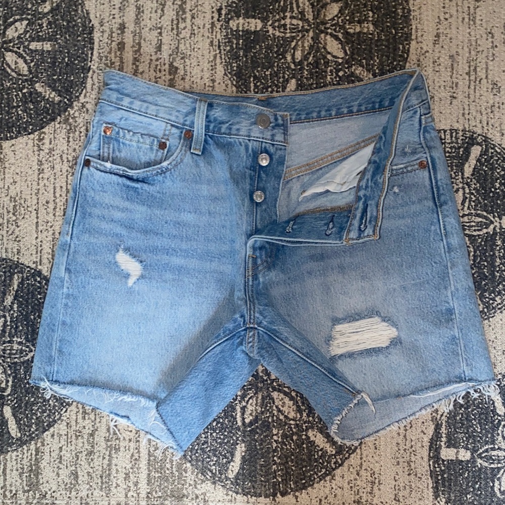 Levi's Light Blue Denim Cutoff Shorts